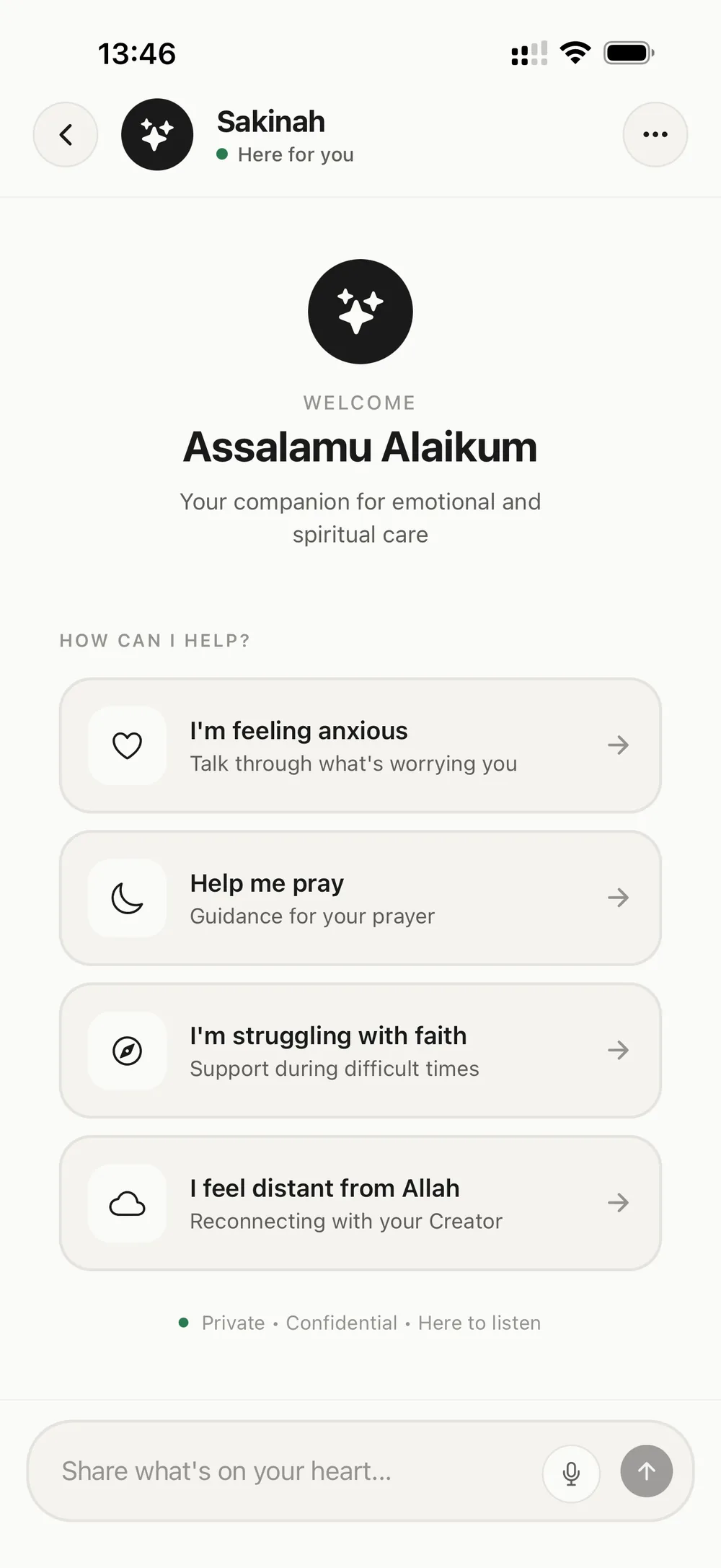 Sakinah — a gentle companion to talk to